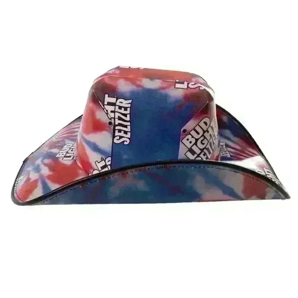Bud Light Seltzer Cowboy Cowgirl Cardboard Beer Box Hat One Size Adult - Picture 3 of 5